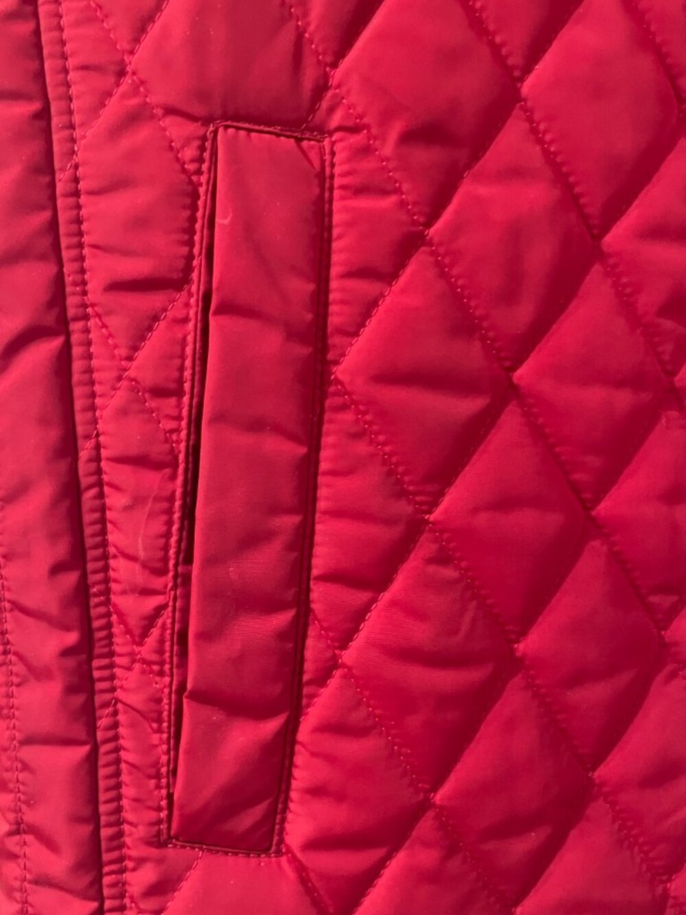 Zara Diamond Quilted Full Zip Vest Red Pockets 6518 452 800 Womens M - Picture 3 of 6